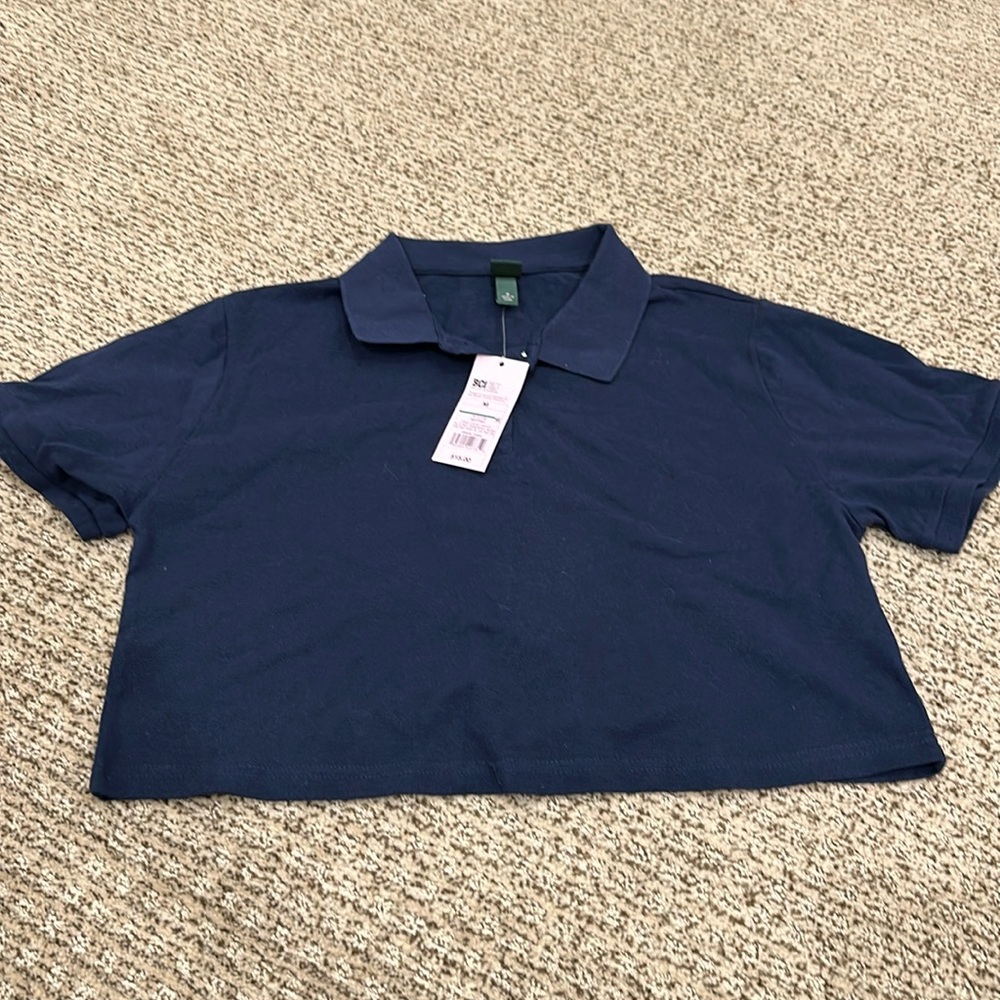 Wild Fable Cropped Polo, new with tags Navy Blue